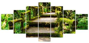 Schody v záhrade - obraz (Obraz 210x100cm)