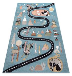 Modrý detský koberec Cesta lesom Rozmer: 120x170 cm