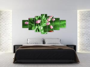 Tulipány vo váze, obraz na stenu (Obraz 210x100cm)