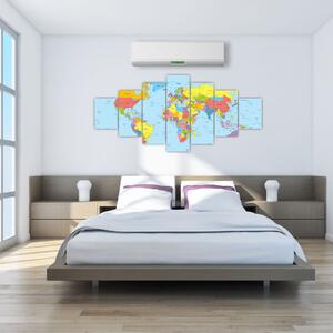 Mapa sveta - obraz (Obraz 210x100cm)