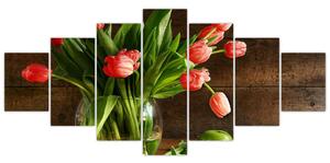 Obraz tulipánov vo váze (Obraz 210x100cm)