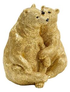 Cuddly Bears dekorácia zlatá 16 cm