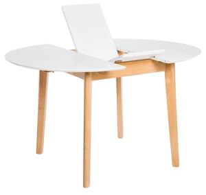 MUZZA Rozkladací jedálenský stôl nalia Ø 100 (130 x 100) cm biely