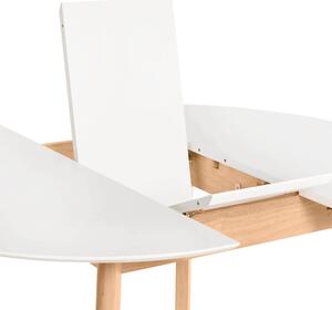 MUZZA Rozkladací jedálenský stôl nalia Ø 100 (130 x 100) cm biely