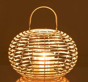 Biela bambusová lampáš Bamboo - Ø 34 * 26 cm