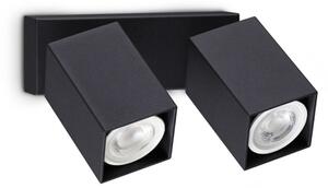 IDEAL LUX 371238 DYNAMITE AP2 SQUARE nástenné svietidlo čierne