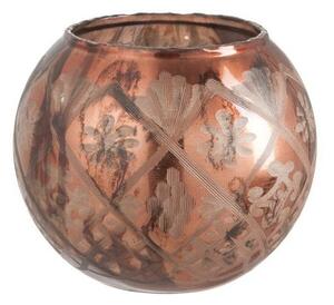 Bronzová sklenená baňatá váza Ball - v priemere 19 * 17cm