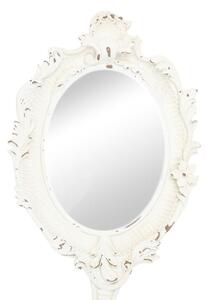 Nástenné príručný zrkadlo biele s patinou - 21 * 2 * 49 cm
