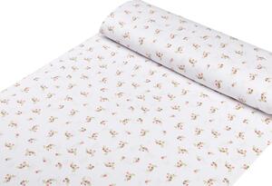 Biante Detské bavlnené posteľné obliečky do postieľky Sandra SA-393 Vidiecke ružičky na bielom Do postieľky 100x135 a 40x60 cm