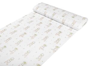 Biante Detské bavlnené posteľné obliečky do postieľky Sandra SA-401 Zajačiky na bielom Do postieľky 90x130 a 40x60 cm