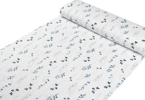 Biante Detské bavlnené posteľné obliečky do postieľky Sandra SA-398 Modré kvietky s motýlikmi Do postieľky 100x135 a 40x60 cm