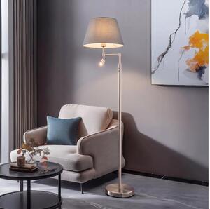 BRILAGI - LED Stojacia lampa CERIA 1xE27/60W/230V + LED/2,1W matný chróm/šedá
