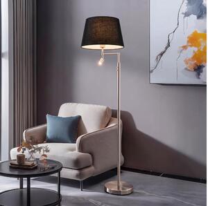 BRILAGI - LED Stojacia lampa CERIA 1xE27/60W/230V + LED/2,1W matný chróm/čierna
