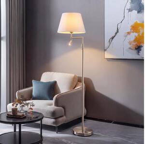BRILAGI - LED stojacia lampa CERIA 1xE27/60W/230V + LED/2,1W matný chróm/biela