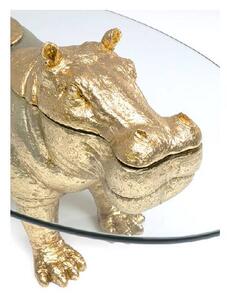 Hippo konferenčný stolík zlatý / sklo