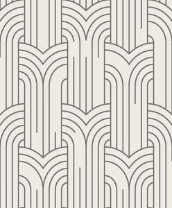 Bielo-strieborná geometrická tapeta, Art Deco, M42129, Elegance, Ugepa