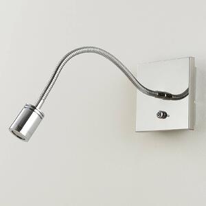 Pochrómovaná nástenná lampa na čítanie Berfin LED