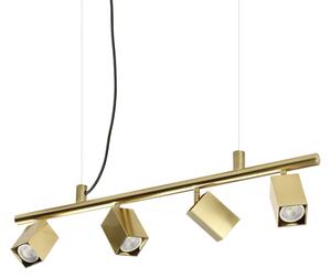 IDEAL LUX 371399 DYNAMITE SP4 SQUARE závesné svietidlo mosadzné