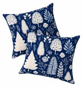 Sada 2 ks obliečok na vankúš INDIGO BLOOM 45x45 cm