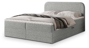 Manželská boxspring posteľ s úložným priestorom Armelin 160x200 - svetlosivá