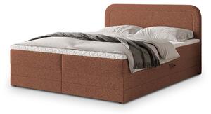 Manželská boxspring posteľ s úložným priestorom Armelin 140x200 - tehlová