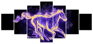 Abstraktný obraz horiaceho kone (Obraz 210x100cm)