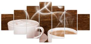 Kávové šálky - obrazy (Obraz 210x100cm)