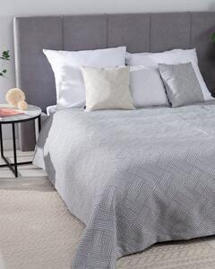 Prehoz na posteľ 220x260 cm farba produktu strieborná látka zapletaná, vzorované