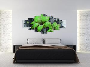 Obraz zelené kvety (Obraz 210x100cm)
