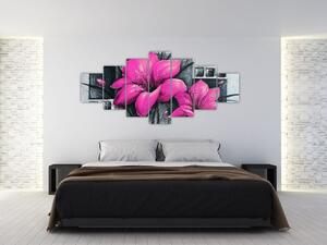 Obraz ružové kvety (Obraz 210x100cm)