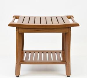 Stolička DIVERO s držiakom, masívny teak 47,2 x 33,5 x 56 cm