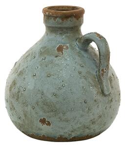 Sivá keramická dekoratívna váza s uškom - 15*15*16 cm