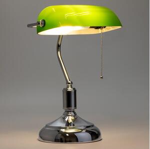Brilagi - Stolná lampa BANK OFFICE 1xE27/60W/230V lesklý chróm/zelená