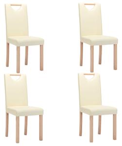 Jedálenské stoličky 4 ks krémové umelá koža