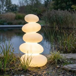 Lucande LED terasa lampa Soriel, biela, 72 cm, stepdim, IP54, Biela / opálová, Plast, Moderný