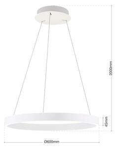 Orion - LED stmievateľný luster na lanku KOLK LED/60W/230V 2700/3000/4000K pr. 60 cm biela