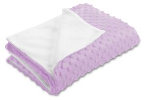Biante Detská obojstranná deka Minky bodky/Polar MKP-002 Fialová lila 75x100 cm