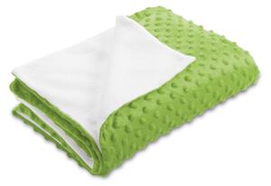 Biante Detská obojstranná deka Minky bodky/Polar MKP-007 Hráškovo zelená 75x100 cm