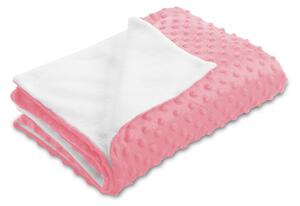Biante Detská obojstranná deka Minky bodky/Polar MKP-011 Svetlo ružová 75x100 cm