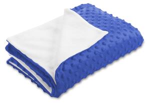 Biante Detská obojstranná deka Minky bodky/Polar MKP-001 Modrá 75x100 cm