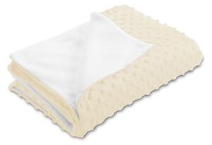 Biante Detská obojstranná deka Minky bodky/Polar MKP-014 Krémová 75x100 cm