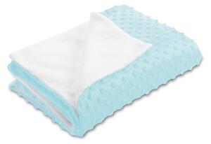 Biante Detská obojstranná deka Minky bodky/Polar MKP-013 Ľadová modrá 75x100 cm