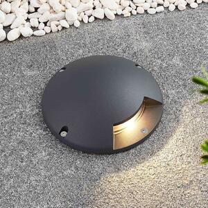 Lindby LED podlahové bodové svietidlo Cormac, 1 svetlo, Ø 21 cm, IP67, Čierna, Hliník, Moderný, Zapustené okrúhle