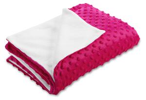 Biante Detská obojstranná deka Minky bodky/Polar MKP-018 Purpurová 75x100 cm