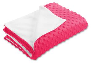 Biante Detská obojstranná deka Minky bodky/Polar MKP-009 Fuchsiová 75x100 cm