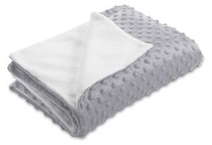 Biante Detská obojstranná deka Minky bodky/Polar MKP-048 Sivá 75x100 cm