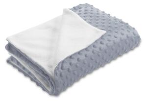 Biante Detská obojstranná deka Minky bodky/Polar MKP-050 Striebornosivá 75x100 cm