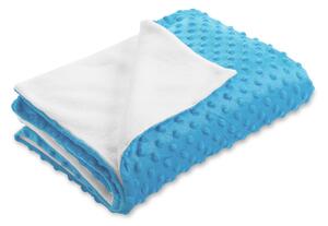 Biante Detská obojstranná deka Minky bodky/Polar MKP-034 Modrá 100x150 cm
