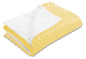 Biante Detská obojstranná deka Minky bodky/Polar MKP-021 Citrónovo žltá 75x100 cm