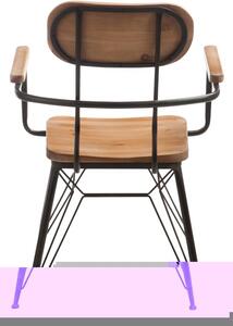Kovová stolička s drevom BISTRO - 58 * 58 * 90cm